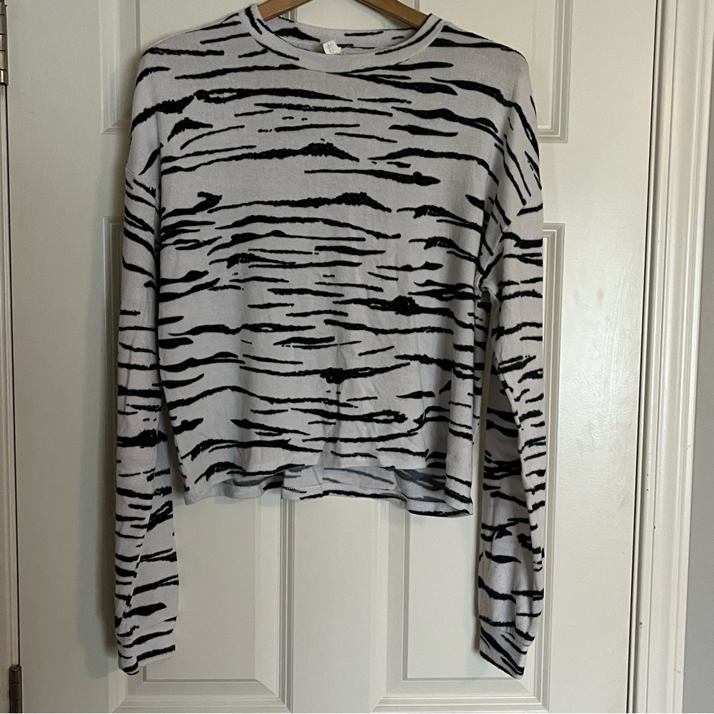 Black and White Zebra Striped Women's Top
